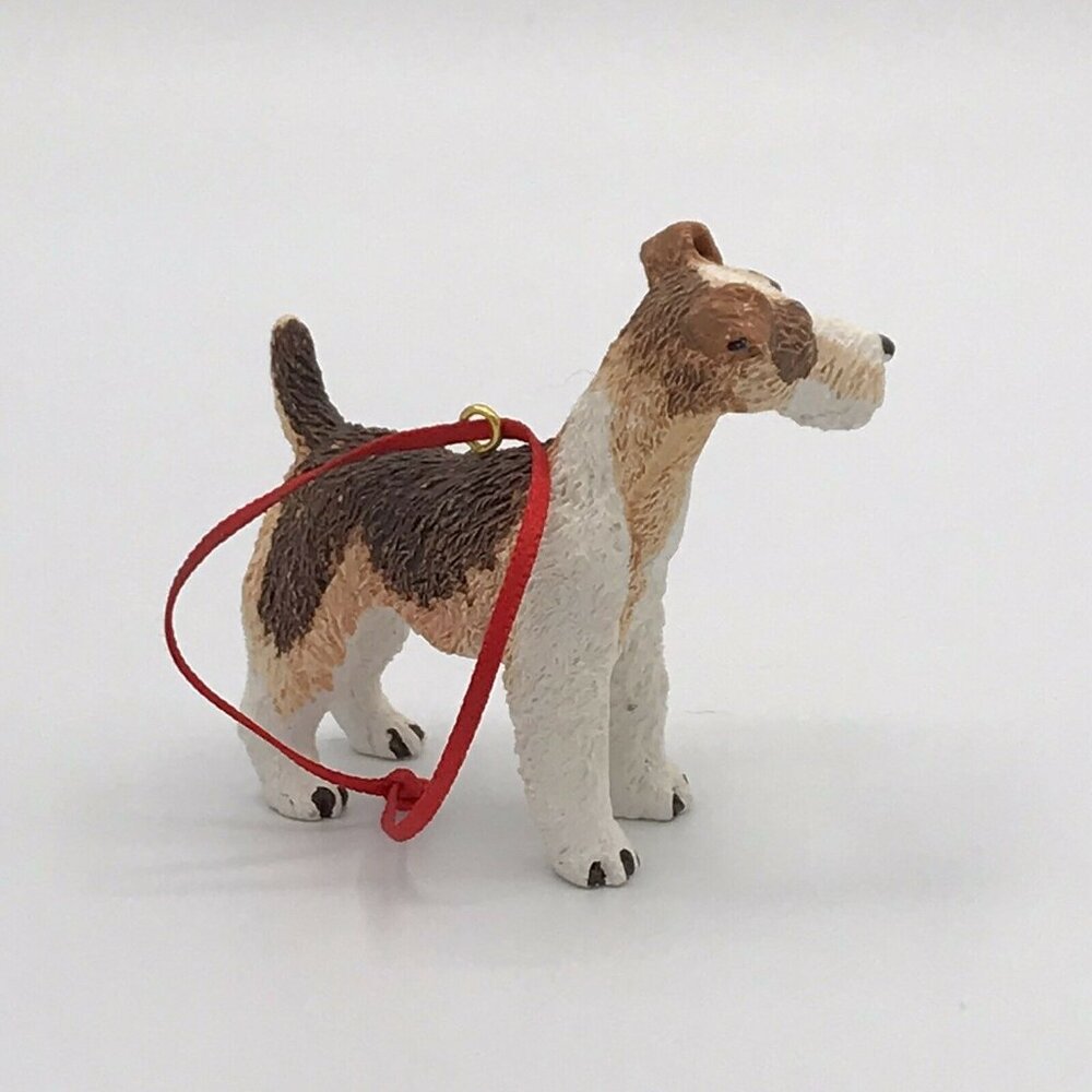 Wire Fox Terrier Resin Ornament Dog Lover Holiday Gift Small 2" Figurine - Picture 4 of 6